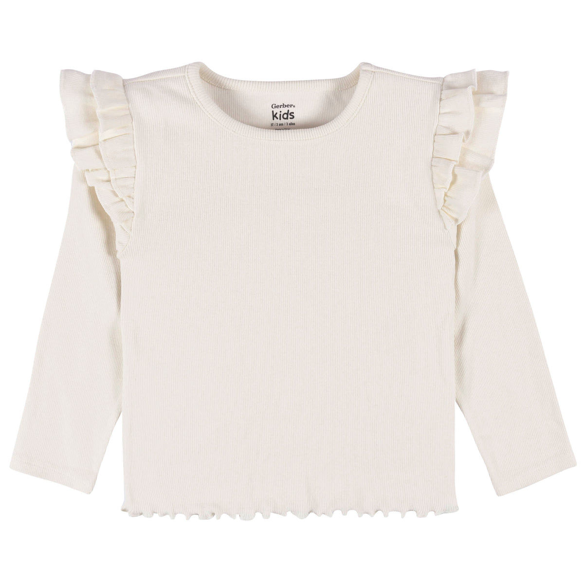 2-Pack Infant & Toddler Girls Mustard Floral Double Ruffle Tops, view 5