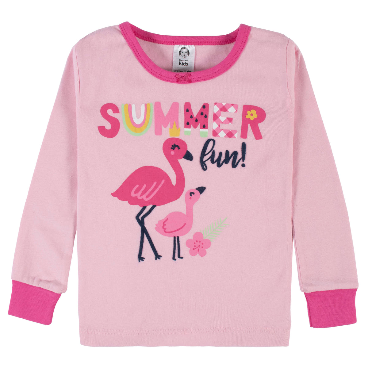 4-Piece Infant & Toddler Girls Summer Blossom Snug Fit Cotton Pajamas, view 2