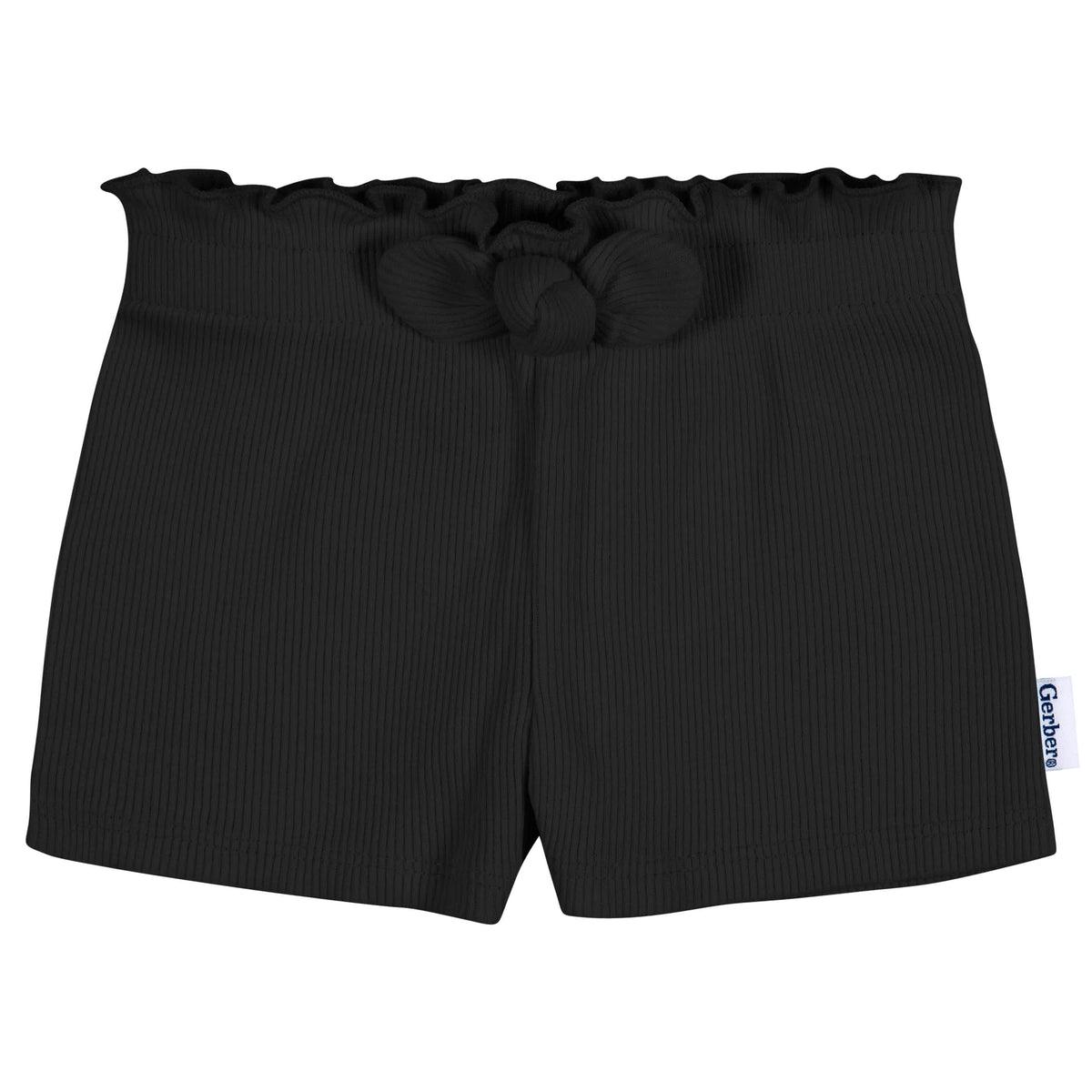 3-Pack Baby & Toddler Girls Grey Heather/Green/Black Pull-On Knit Short, view 2