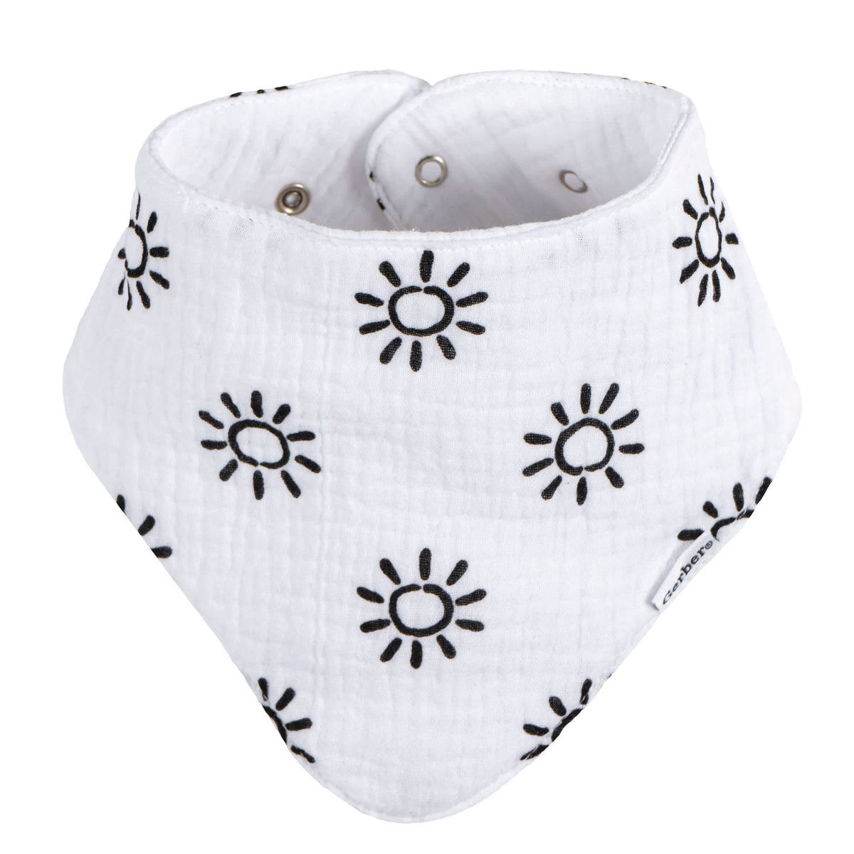 10-Pack Baby Neutral Multi White Muslin Bandana Bib, view 6