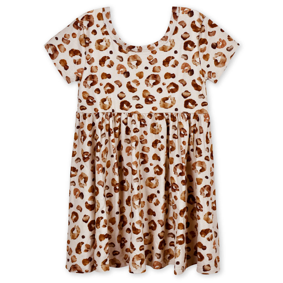 Infant & Toddler Girls Spotted Leopard Buttery Soft Viscose Made from Eucalyptus Twirl Dress, view 2