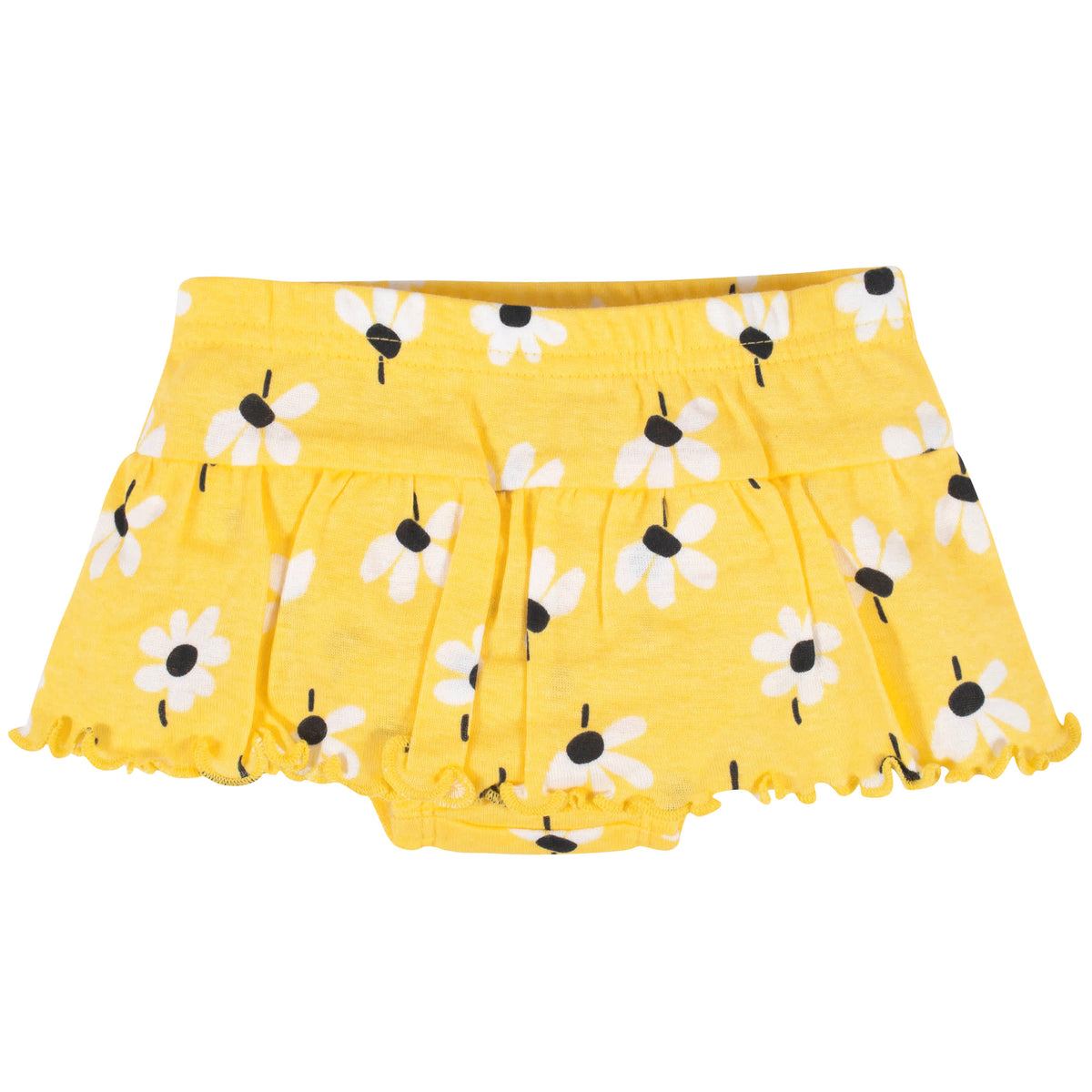 4-Piece Baby Girls Bee Garden Onesies Bodysuit, Tee, Skort & Pant Set, view 8