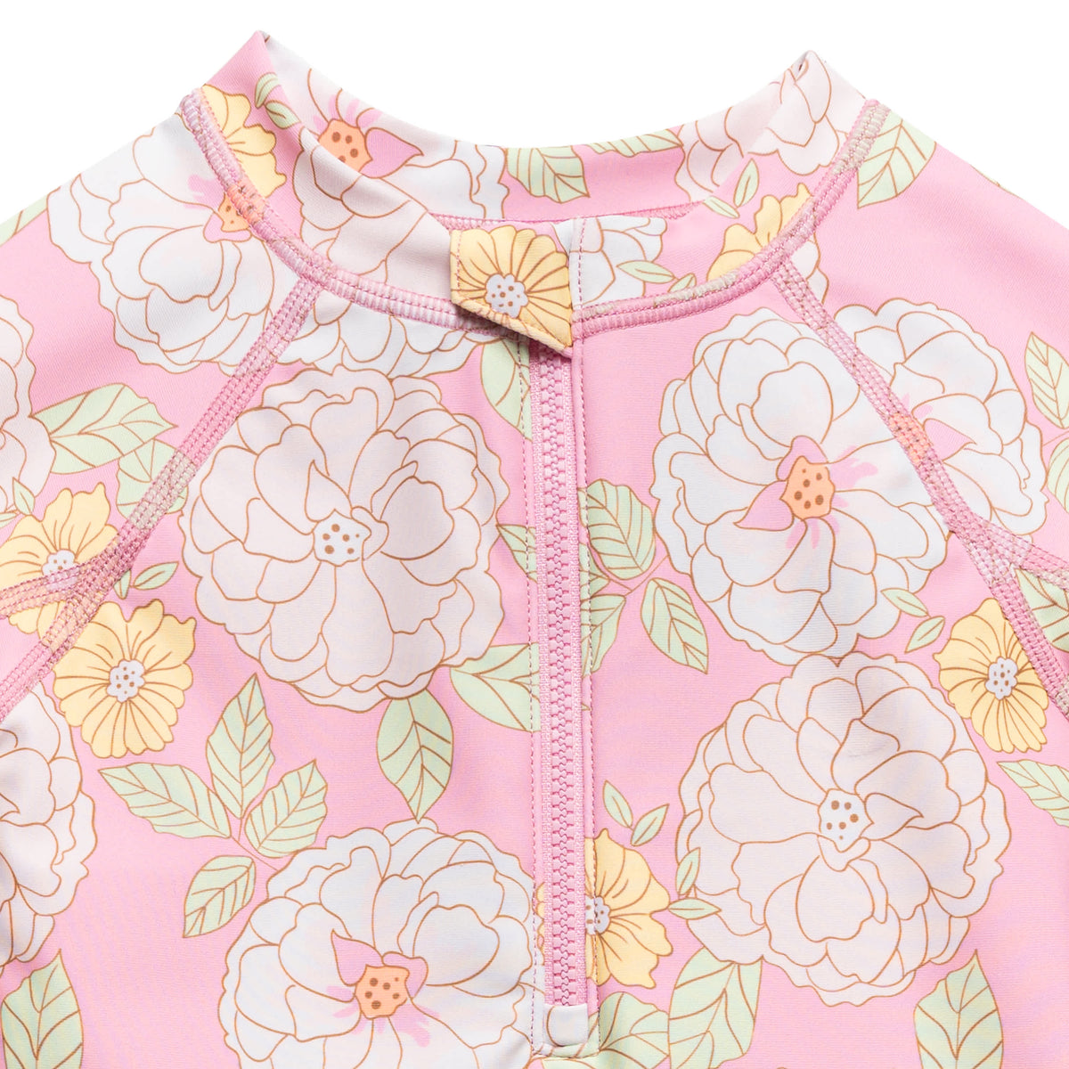 Toddler Girls Peonies Rashguard, view 10