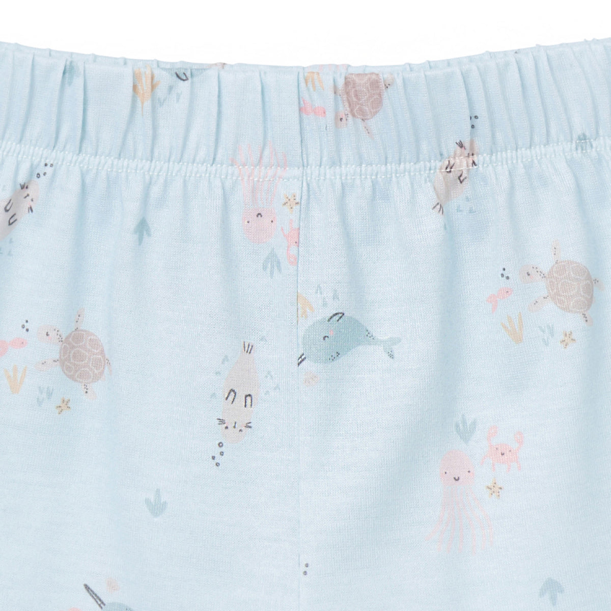 2-Piece Infant & Toddler Girls Sea Button Up Pajama Shorts Set, view 5