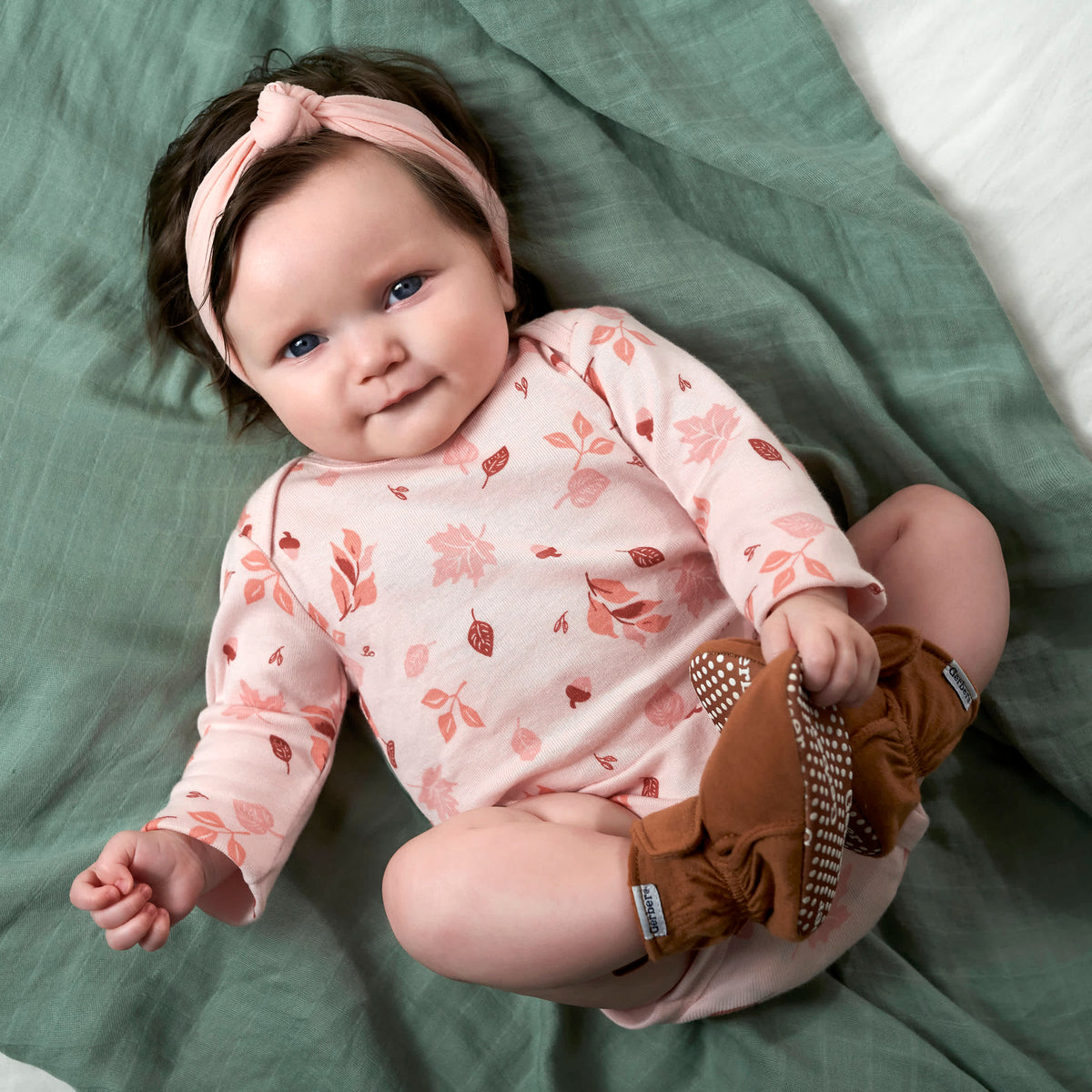 Baby Neutral Brown Soft Booties, view 3