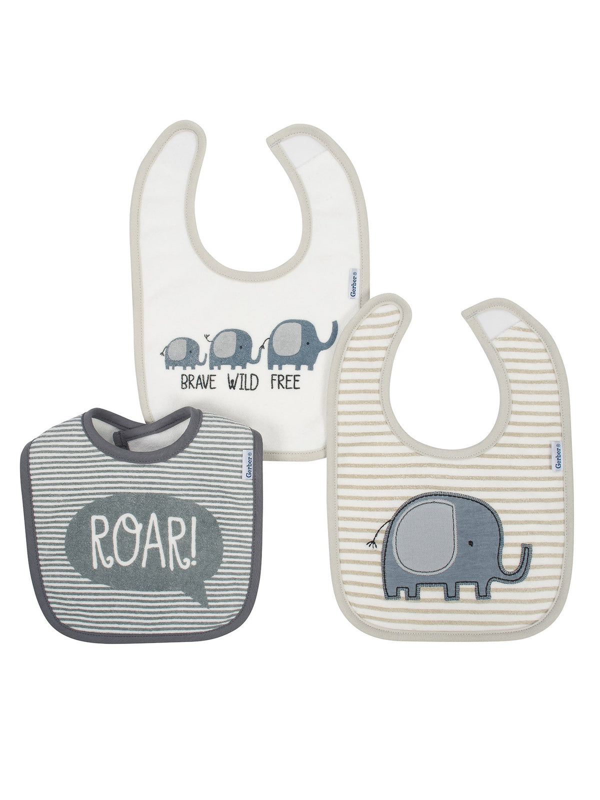 Gerber Baby Boy Terry & Organic Cotton Bibs, 3-pack
