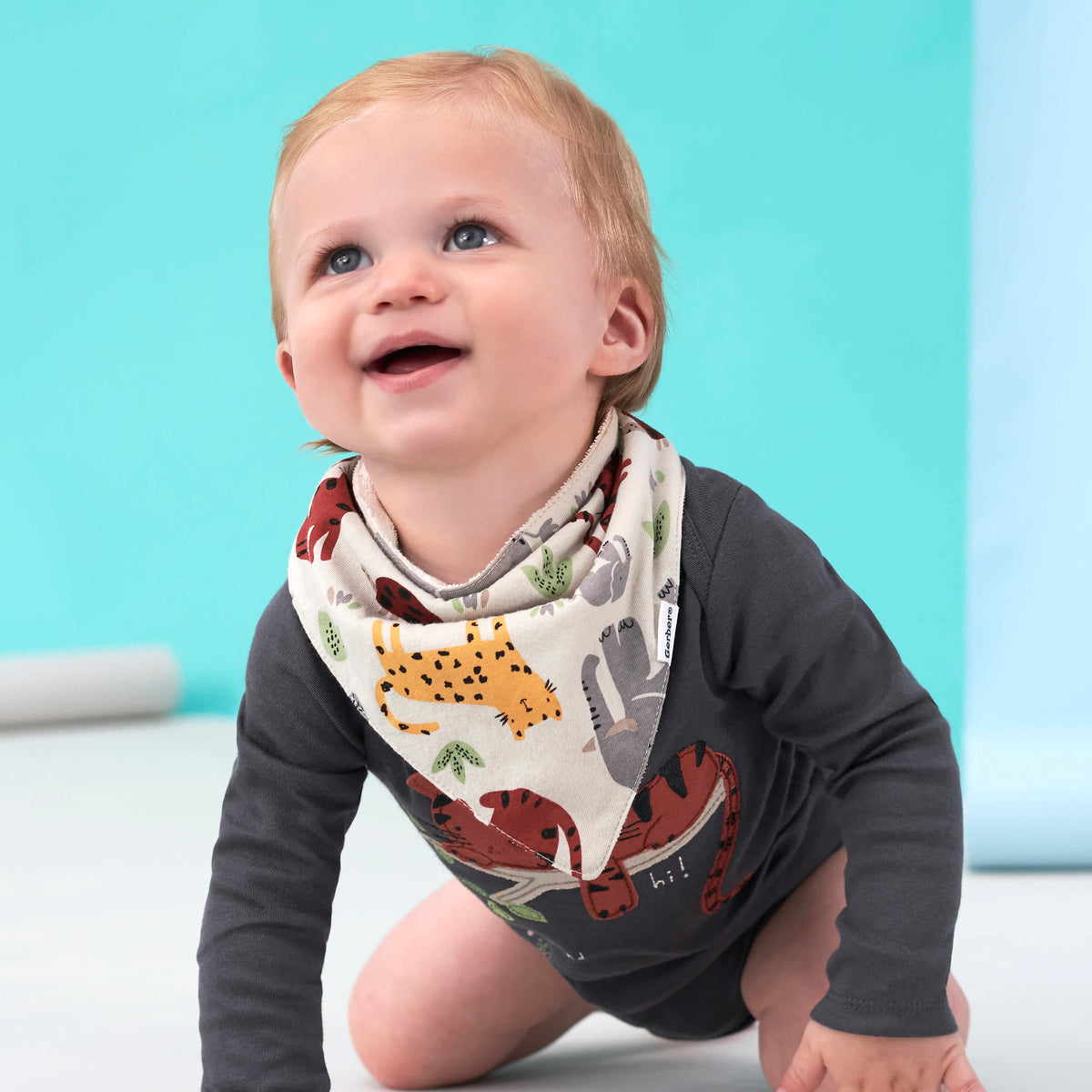 4-Pack Baby Boys Safari Bandana Bibs, view 2