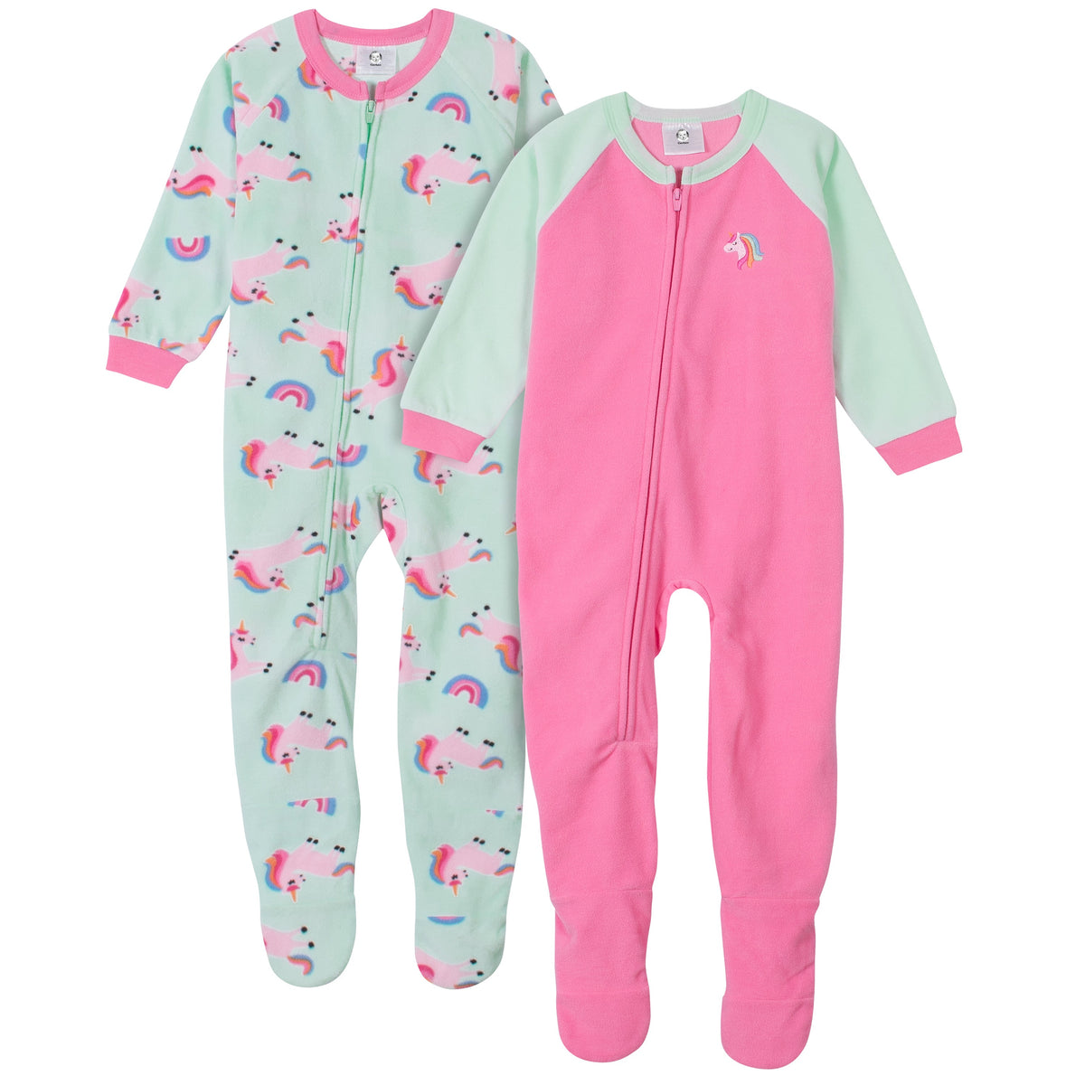 2-Pack Toddler Girls Unicorns Blanket Sleepers