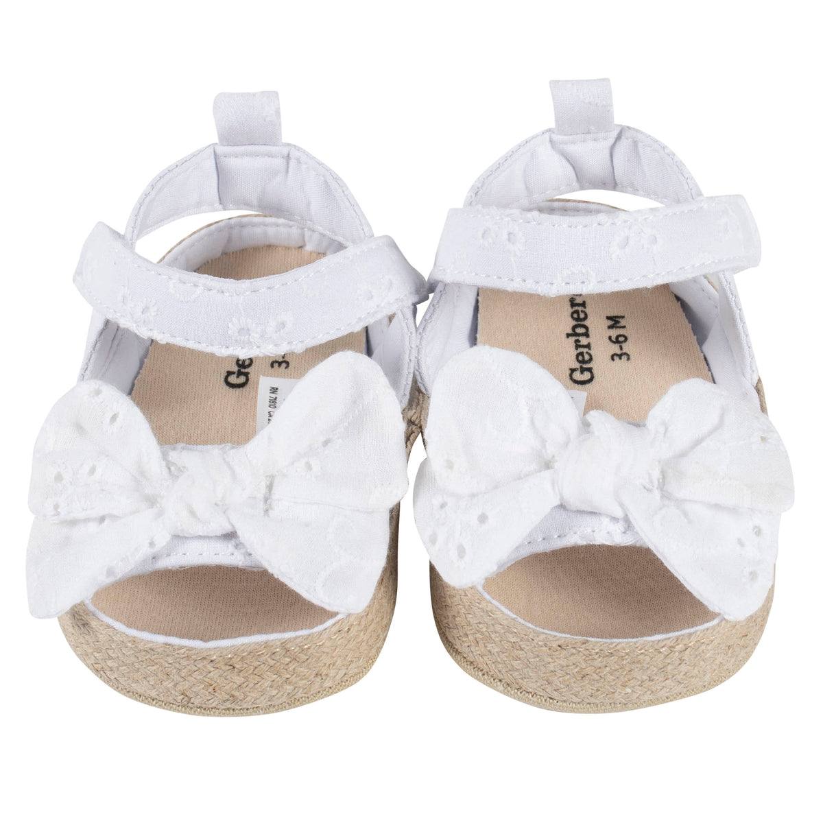 Baby White Eyelet Espadrille Sandal, view 3