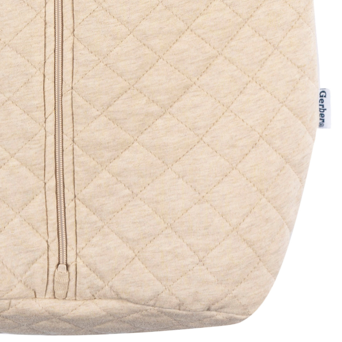 Baby Neutral Oatmeal Heather Quilted Jersey Wearable Blanket, view 3