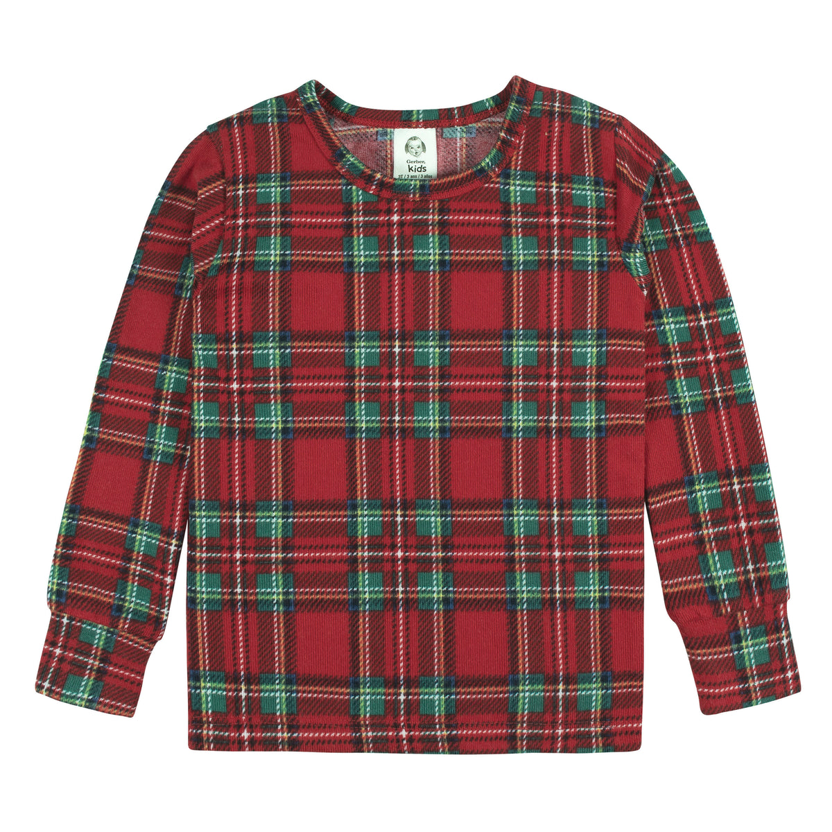 2-Piece Infant and Toddler Neutral Stewart Plaid Snug Fit Pajama Set, view 2