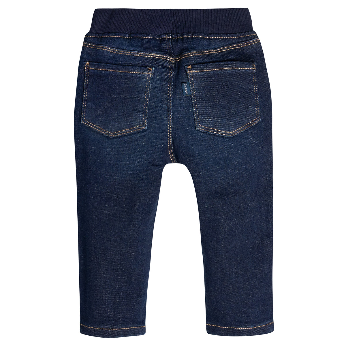 Baby Neutral Dark Blue Rib Waist Skinny Jeans, view 3