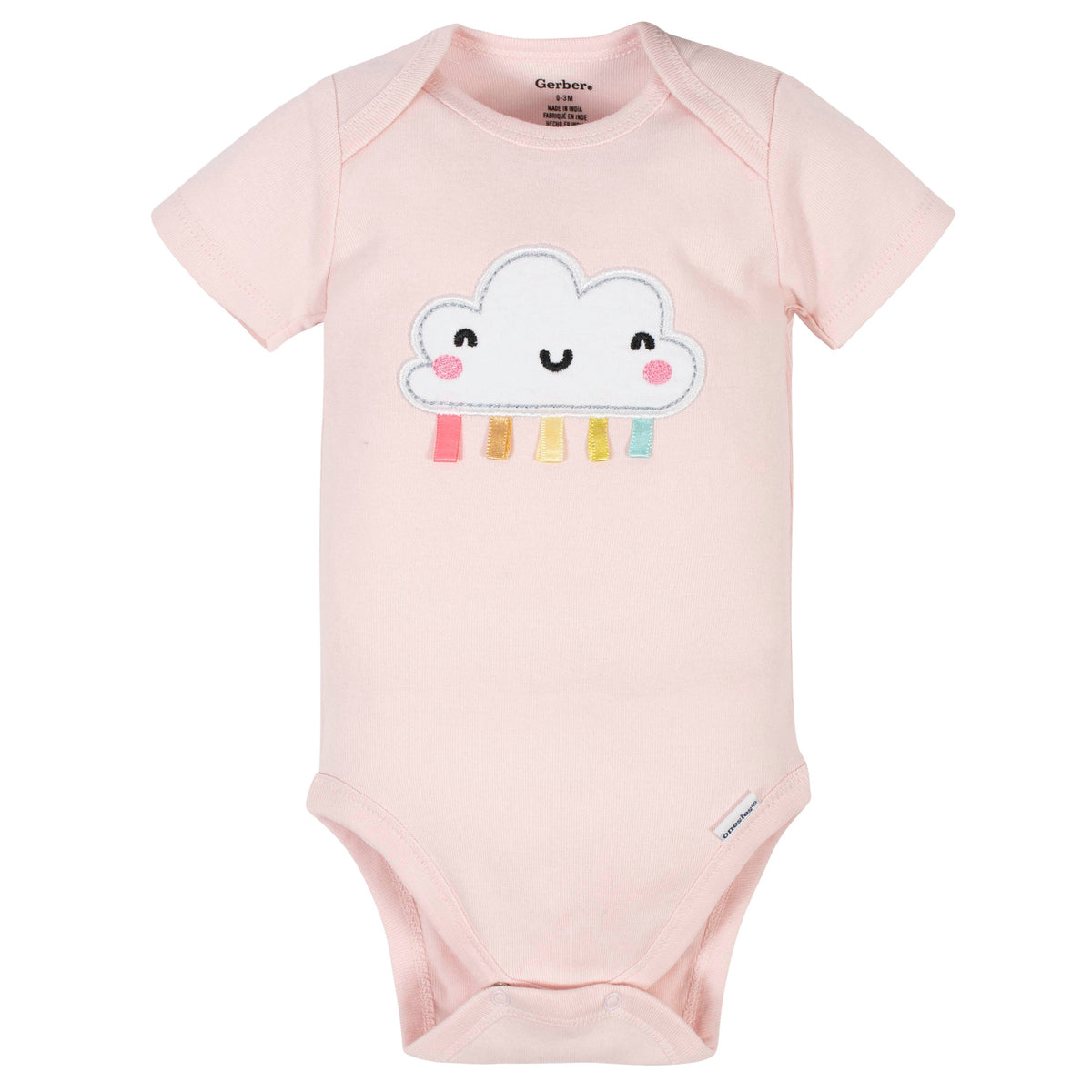 3-Piece Baby Girls Rainbows Bodysuit, Pant, and Cap Set, view 2